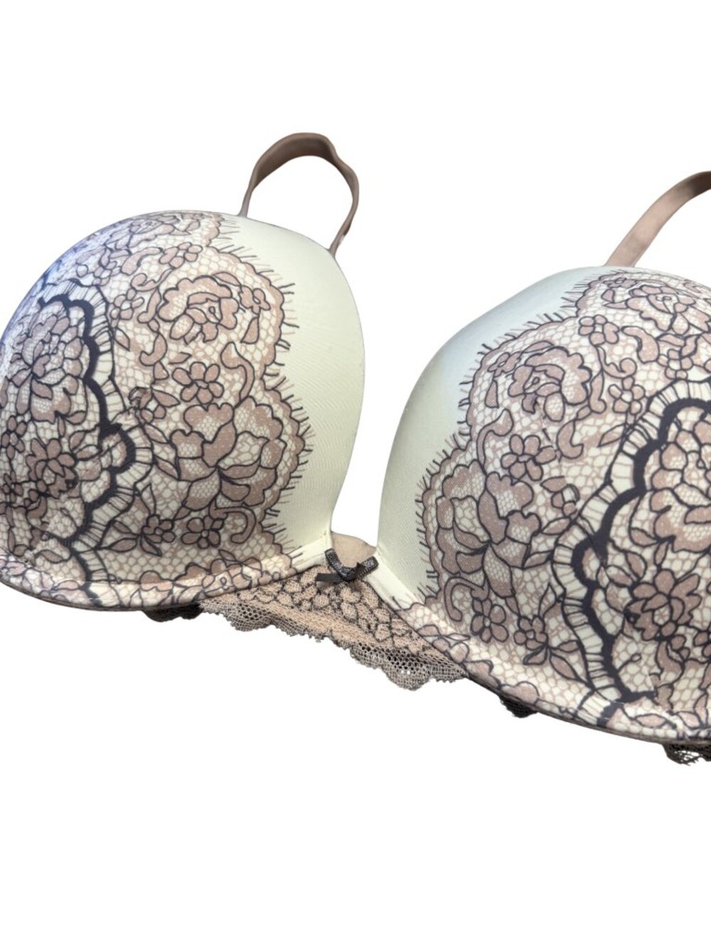 Victoria's Secret Dream Angels Push-Up Bra 38C Nude Pink Lace Floral Print - Picture 2 of 7